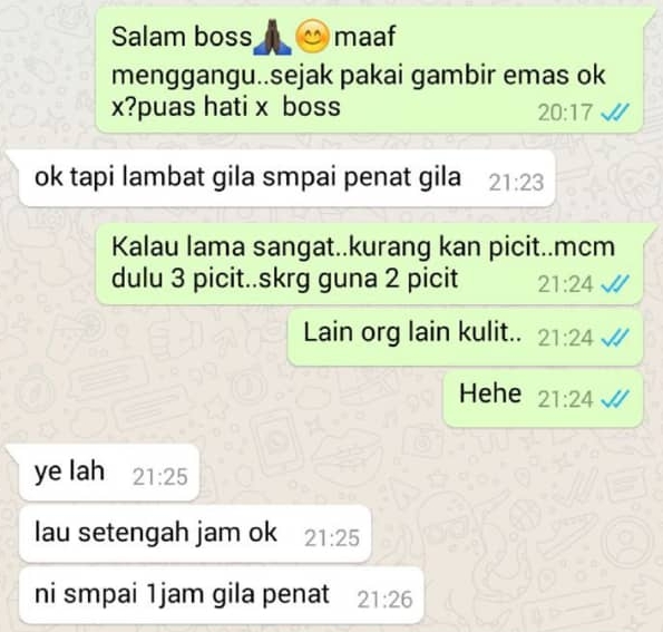bermain selama satu jam sebelum pancut